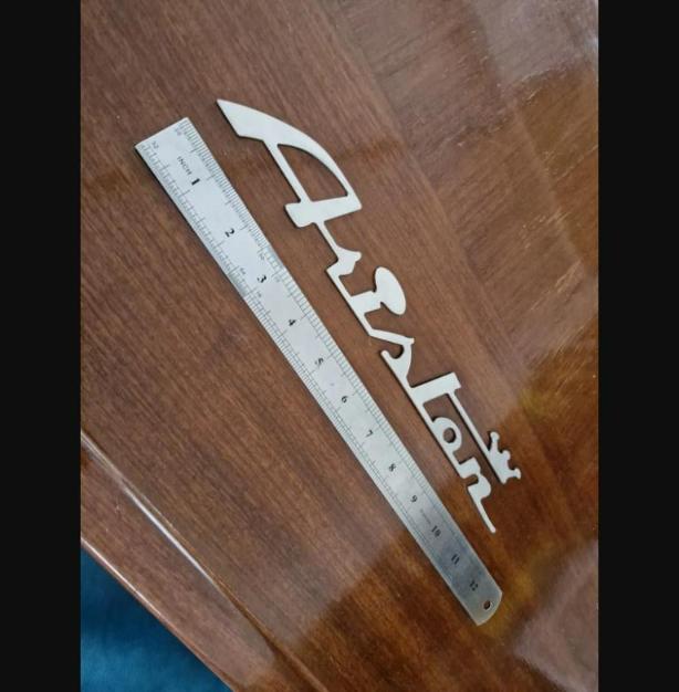 Riva Ariston vintage boat stainless steel 11" logo badge project/restoration