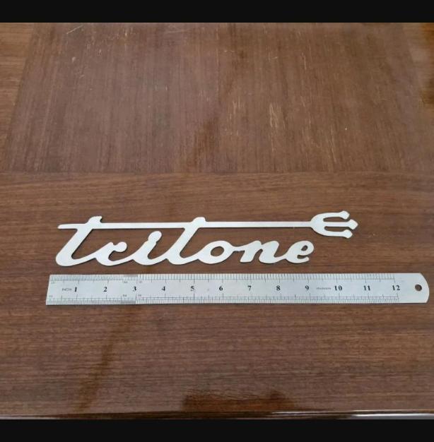 Riva Tritone vintage boat stainless steel 11" logo badge project/restoration