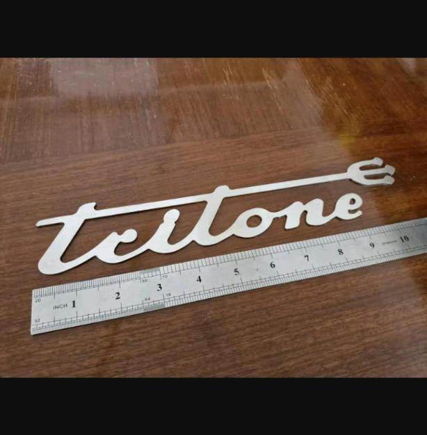 Riva Tritone vintage boat stainless steel 11" logo badge project/restoration
