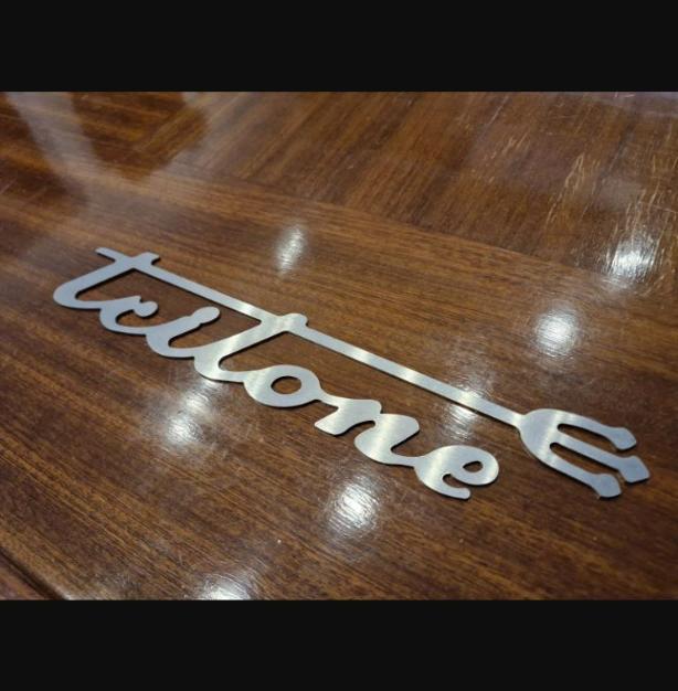 Riva Tritone vintage boat stainless steel 11" logo badge project/restoration