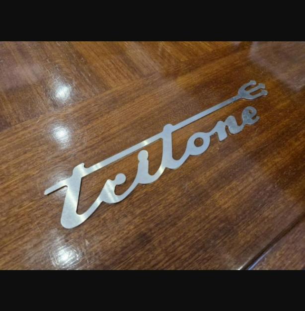 Riva Tritone vintage boat stainless steel 11" logo badge project/restoration