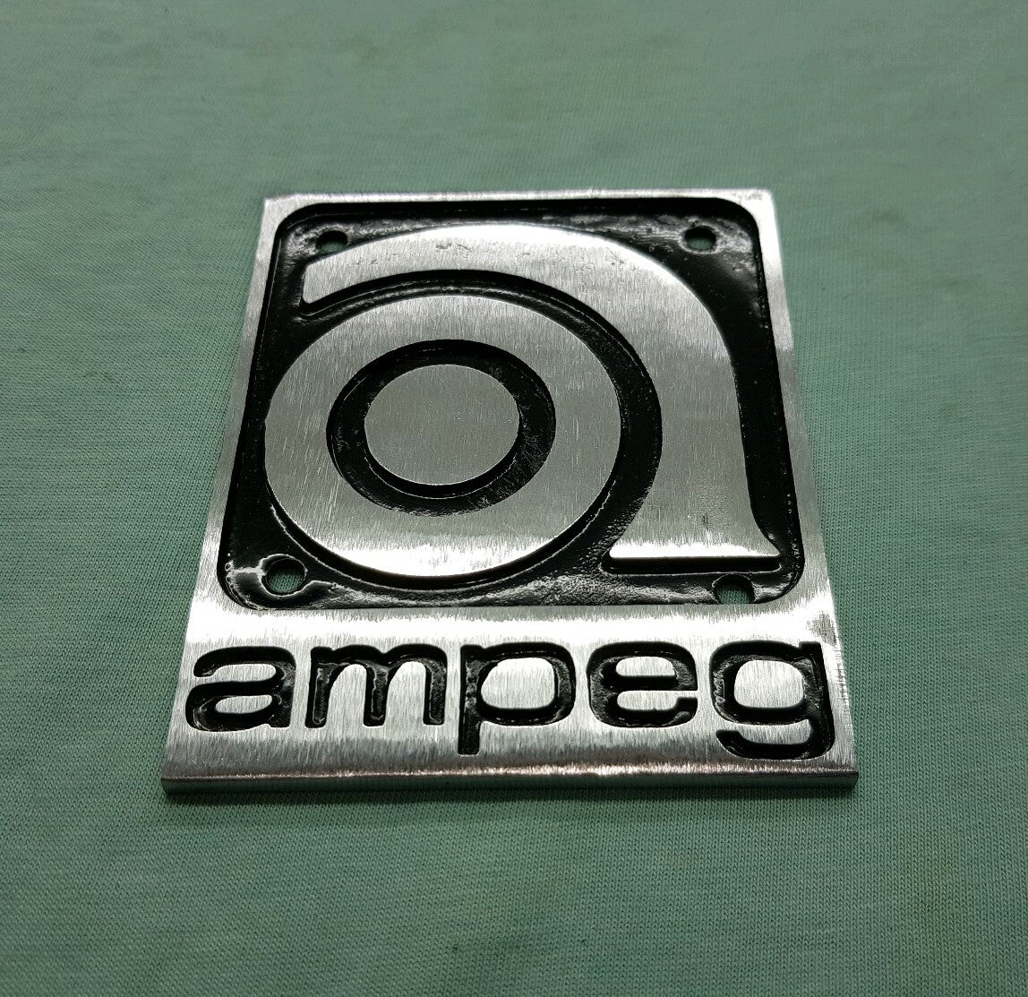 Ampeg vintage emblem logo badge for amp project or restoration METAL