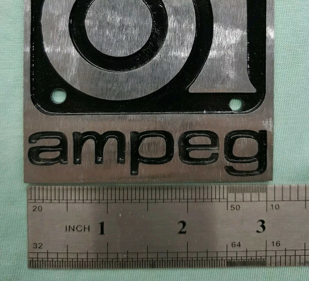 Ampeg vintage emblem logo badge for amp project or restoration METAL