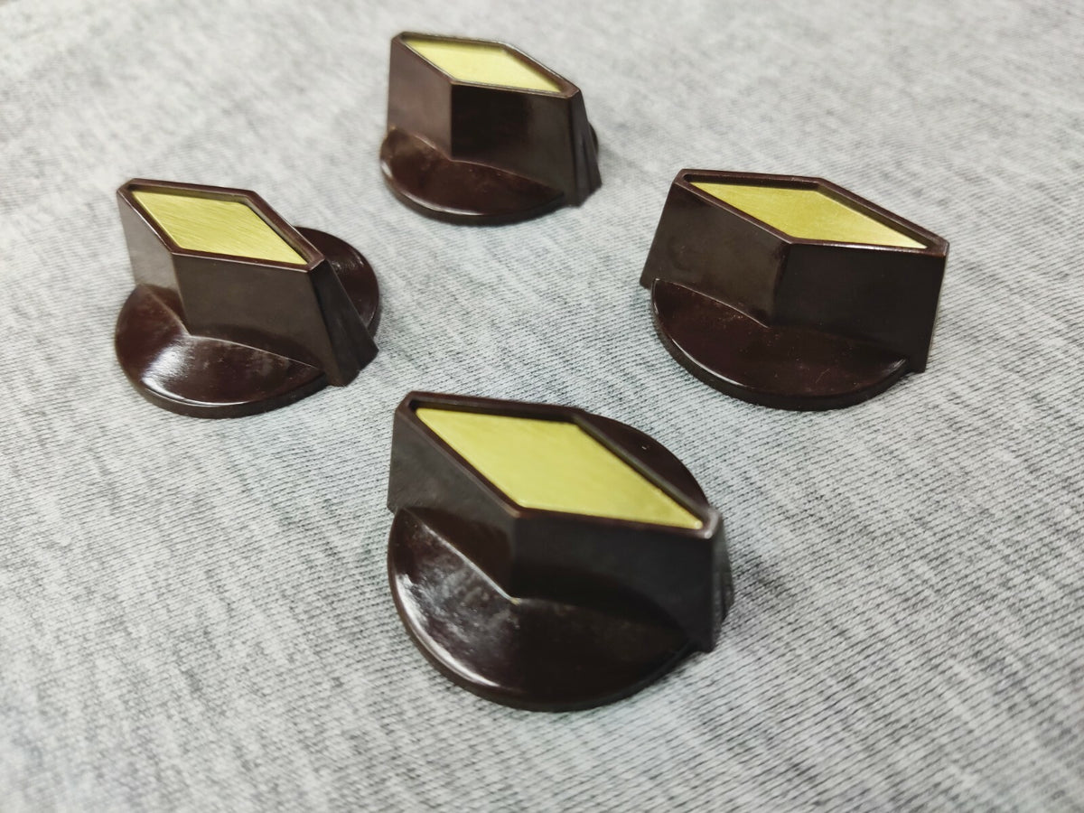 4 pcs set brown/golden tv - cooker style knobs John Lennon for Rickenbacker