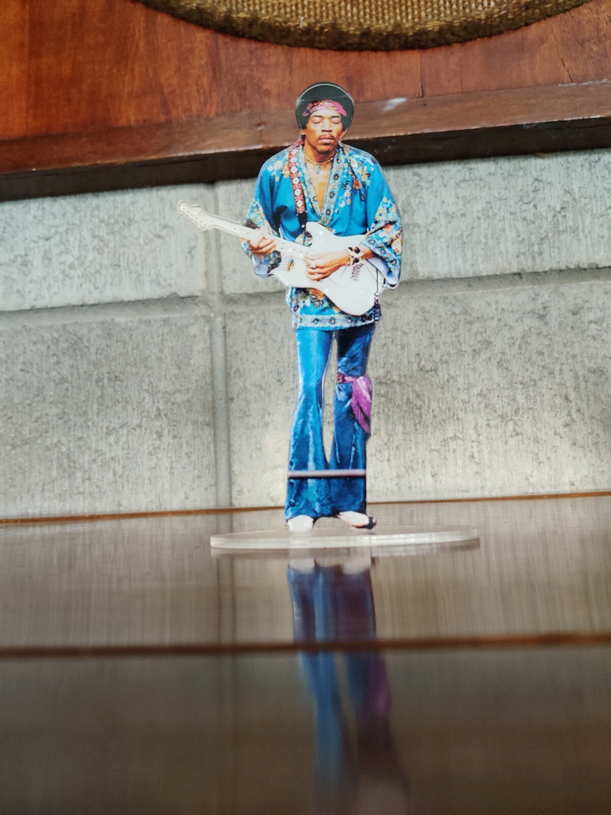 Jimi Hendrix with fender standing figure cristal clear acrylic He looks so real!
