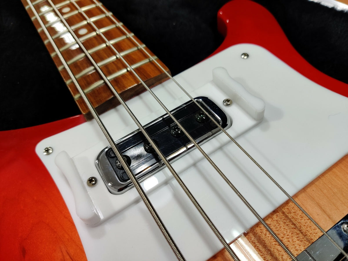 2 position white thumbrest for Rickenbacker 4001, 4003 all bass Models. No mods.