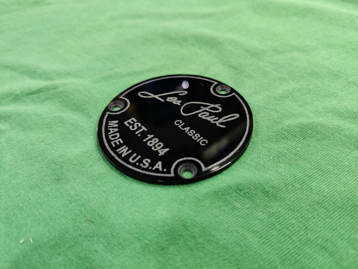 Engraved Switch Back Plate cavity cover for Epiphone or Gibson Les Paul Classic