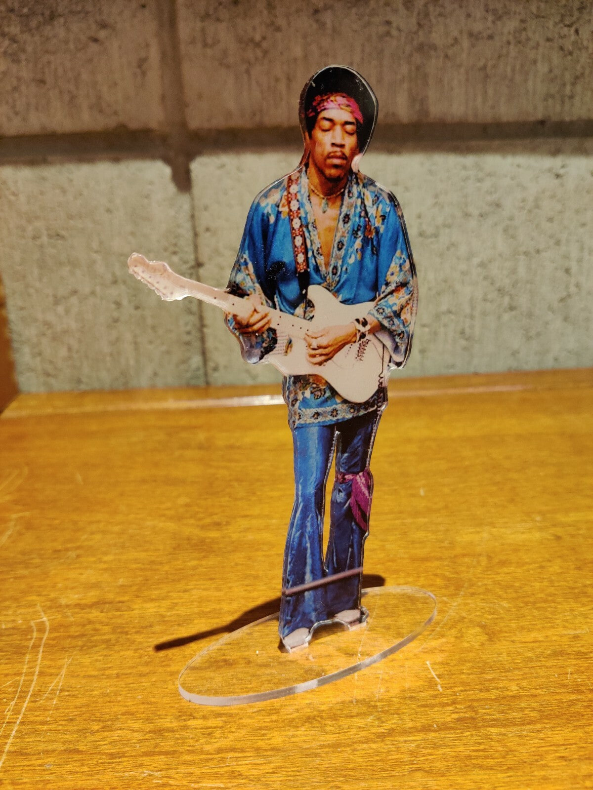 Jimi Hendrix with fender standing figure cristal clear acrylic He looks so real!