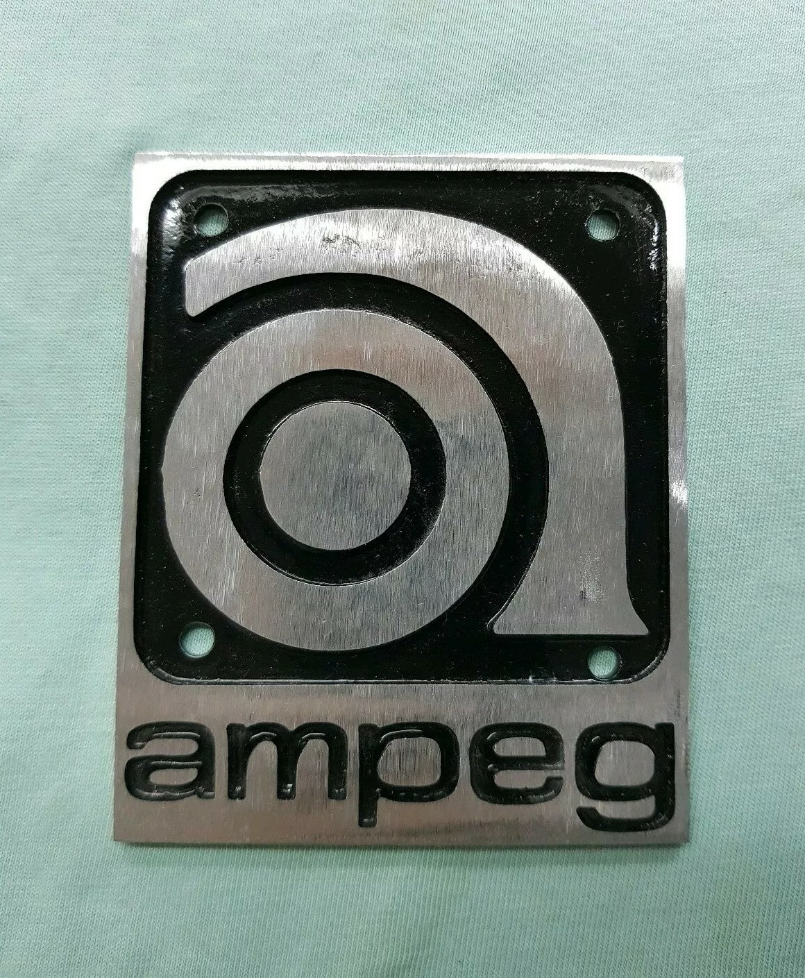 Ampeg vintage emblem logo badge for amp project or restoration METAL