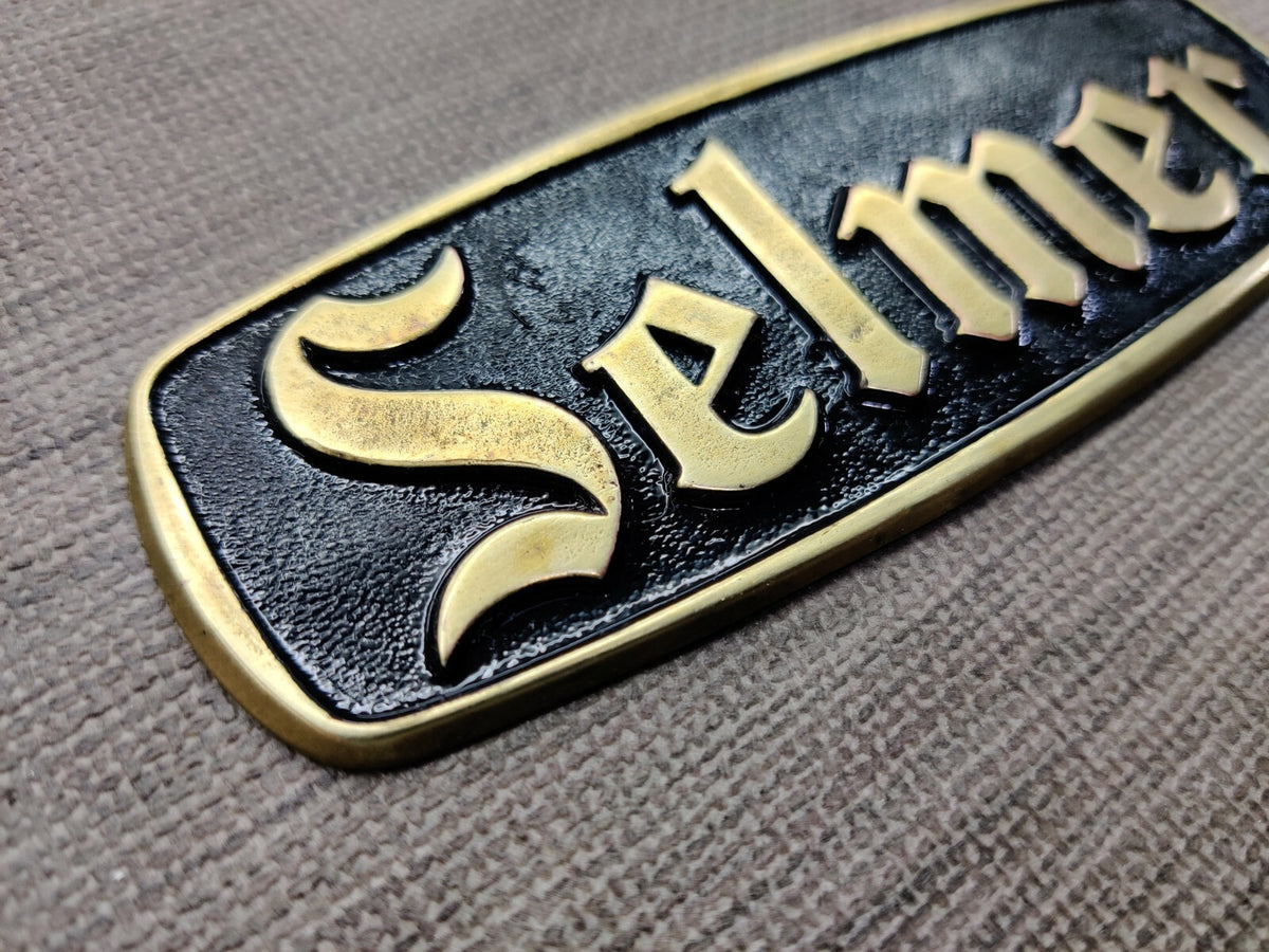 Selmer vintage emblem logo badge for amp project / restoration METALLIC