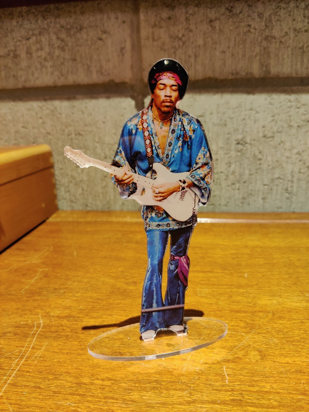 Jimi Hendrix with fender standing figure cristal clear acrylic He looks so real!