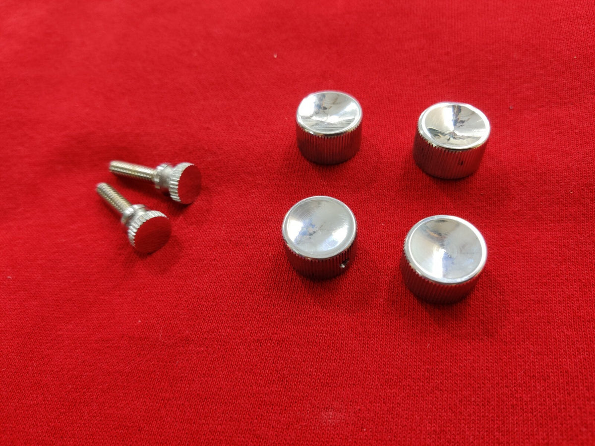 4 pcs set aluminum Burns style knobs + 2 strap bolts John Lennon Rickenbacker