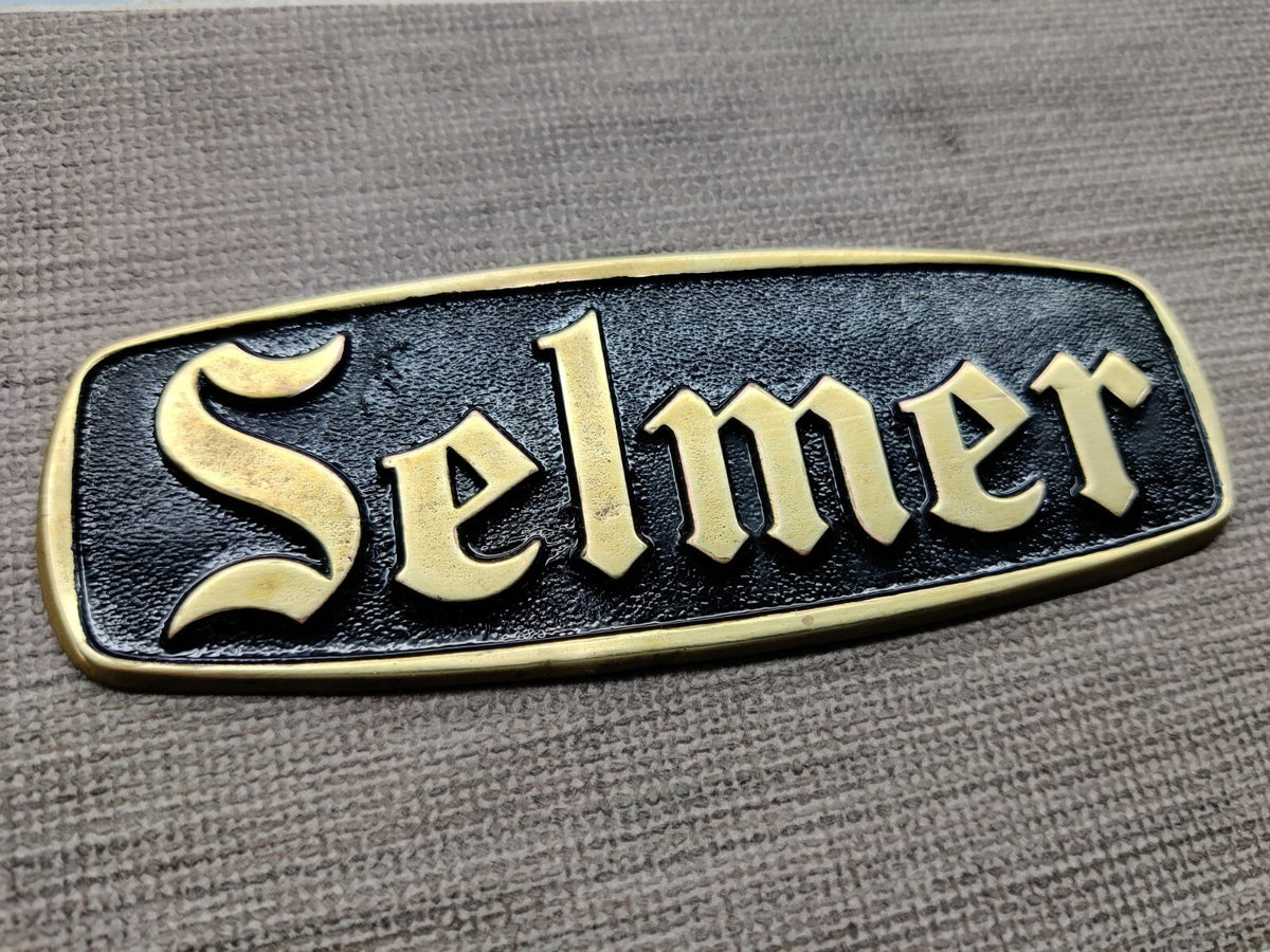 Selmer vintage emblem logo badge for amp project / restoration METALLIC