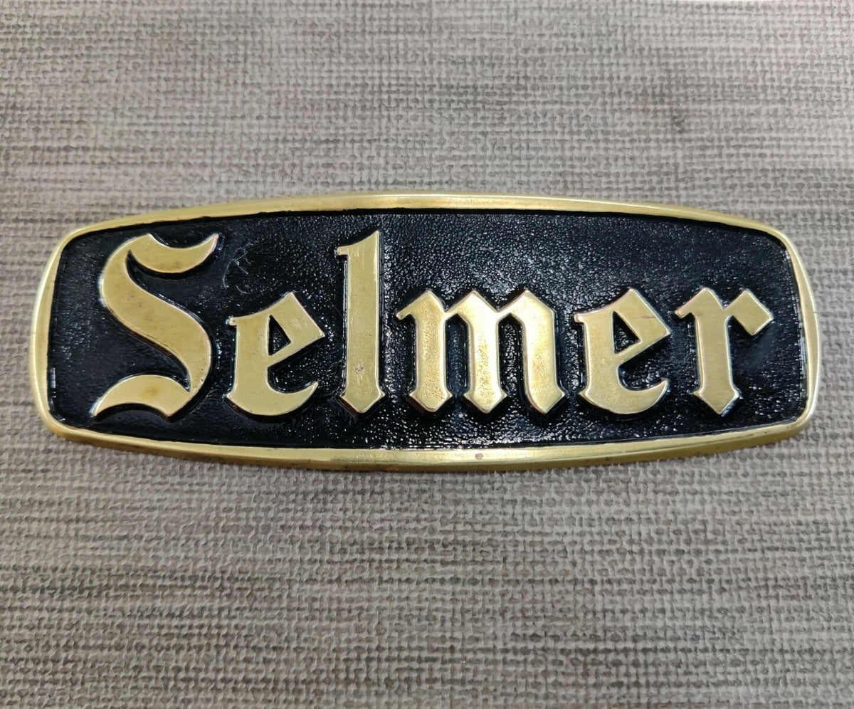 Selmer vintage emblem logo badge for amp project / restoration METALLIC