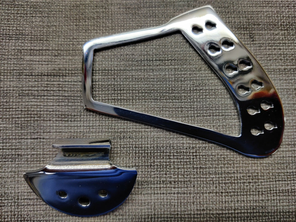 12-string harp tailpiece + bracket to replace R tp for Rickenbacker guitar.