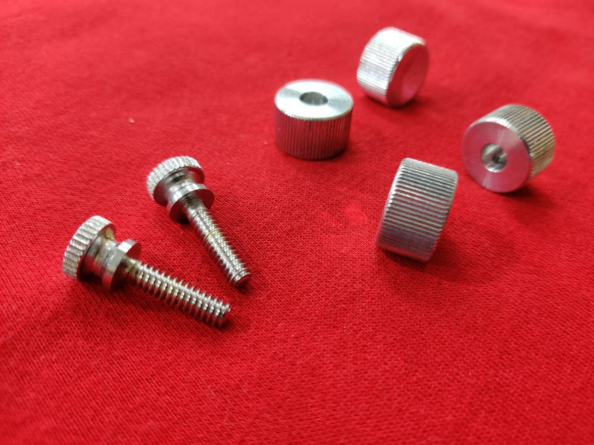 4 pcs set aluminum Burns style knobs + 2 strap bolts John Lennon Rickenbacker