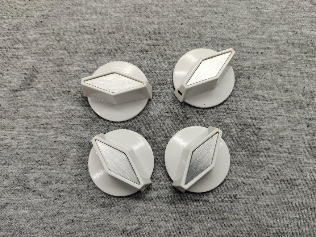4 pcs set white/silver tv - cooker style knobs John Lennon for Rickenbacker