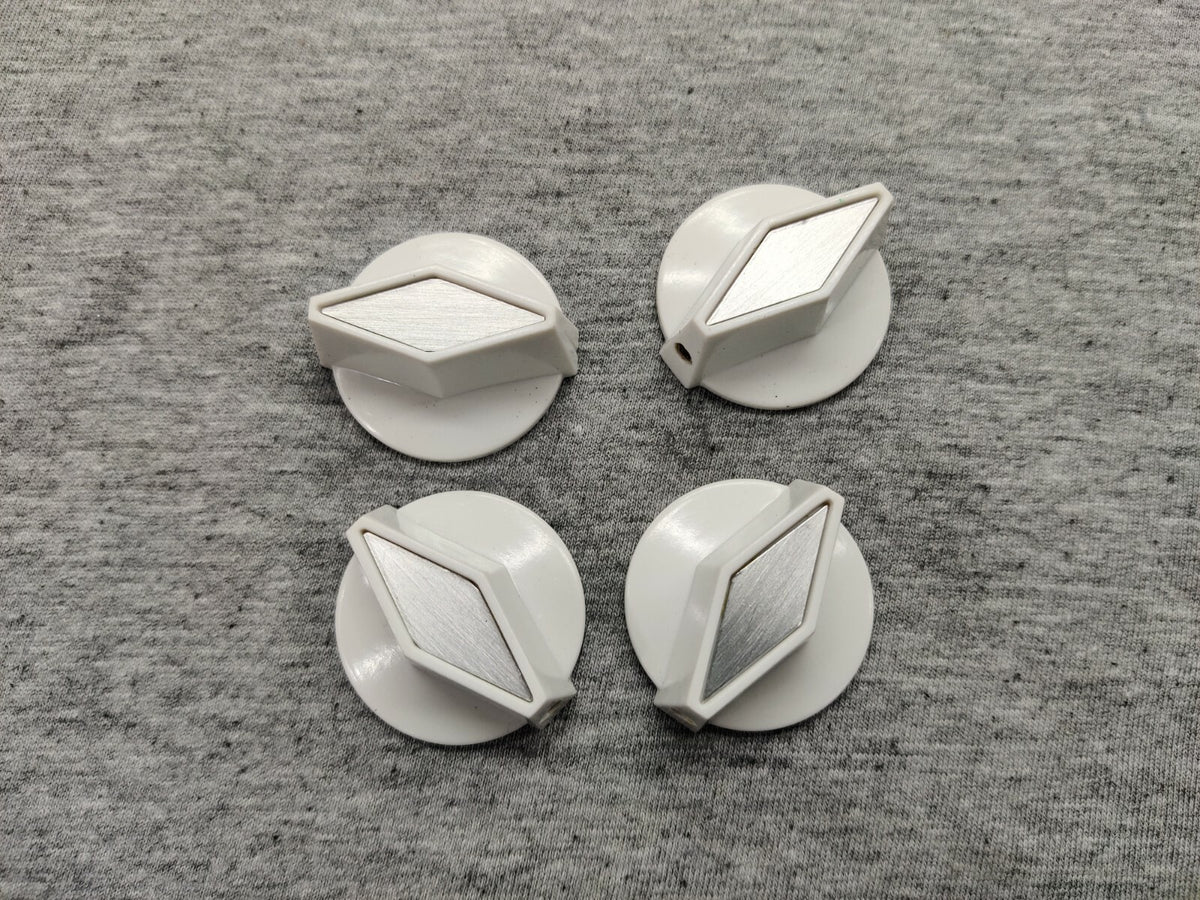 4 pcs set white/silver tv - cooker style knobs John Lennon for Rickenbacker