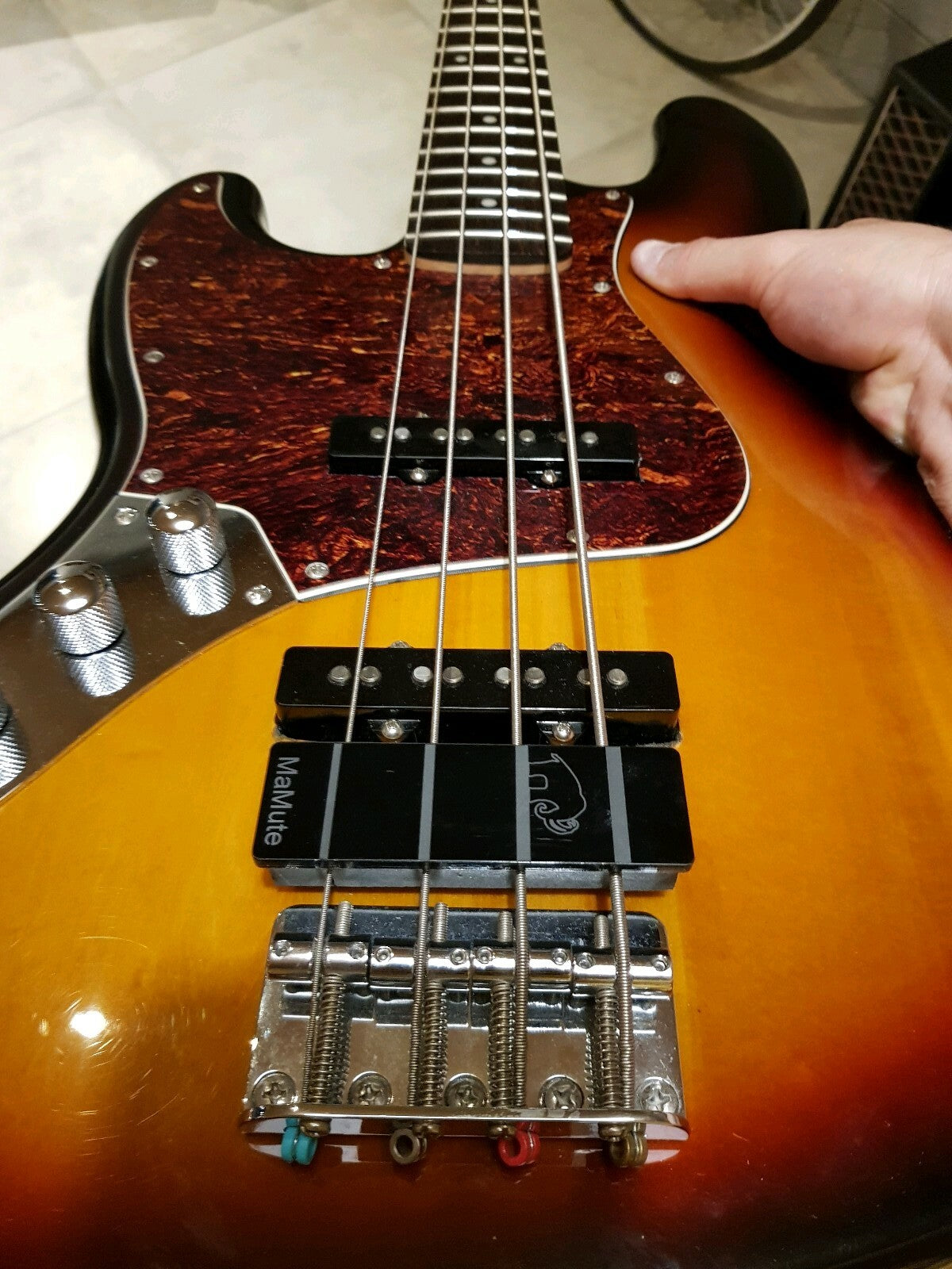 Bass String Mute - MaMute® 5 Strings rubber block with hard plate f/ Fender bass