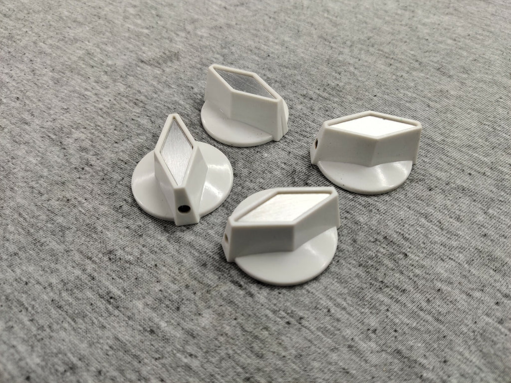 4 pcs set white/silver tv - cooker style knobs John Lennon for Rickenbacker