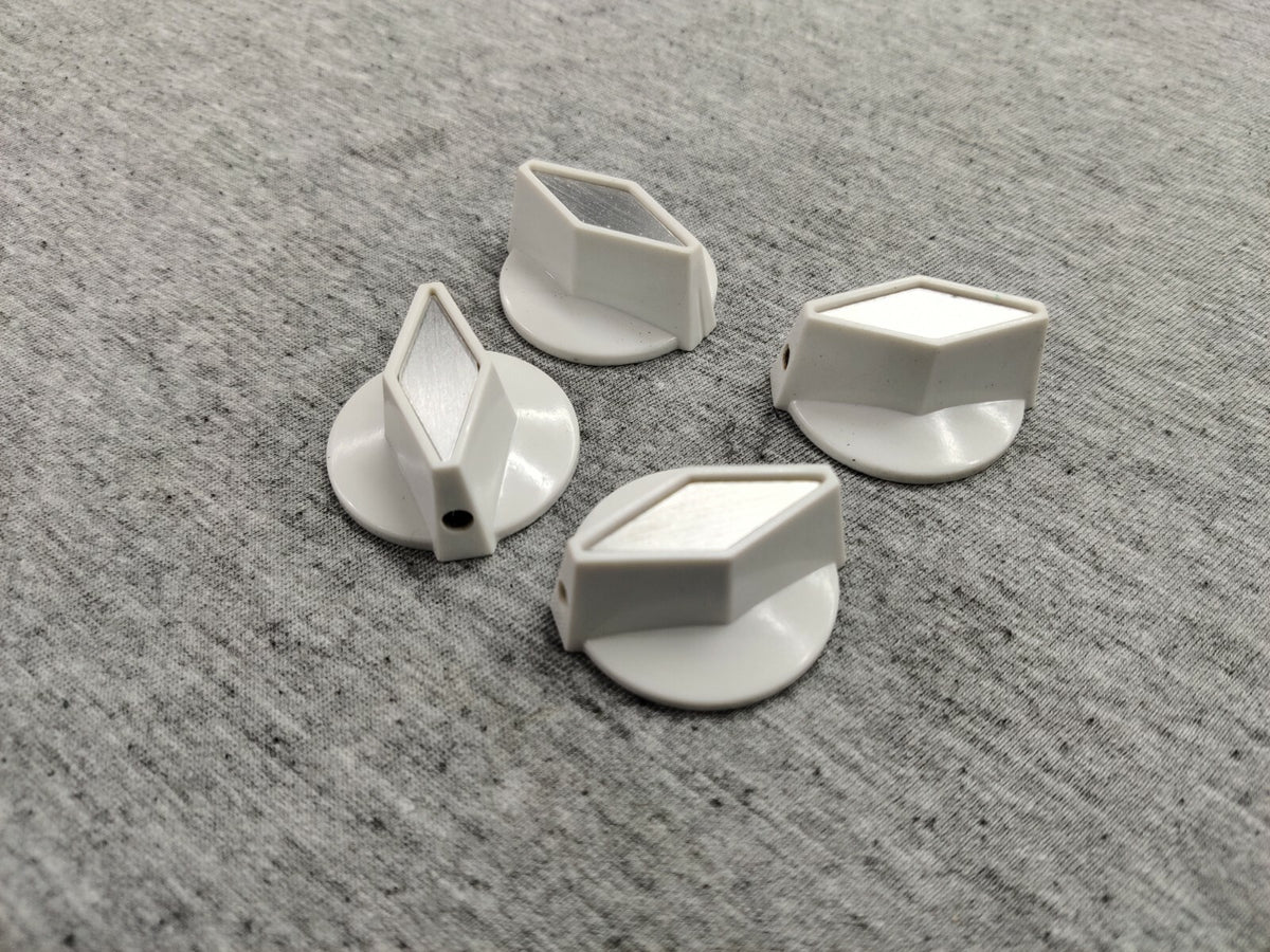4 pcs set white/silver tv - cooker style knobs John Lennon for Rickenbacker