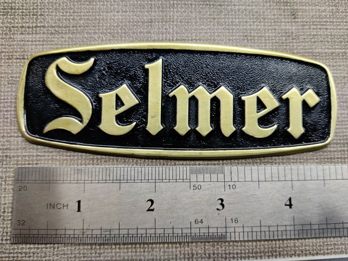 Selmer vintage emblem logo badge for amp project / restoration METALLIC
