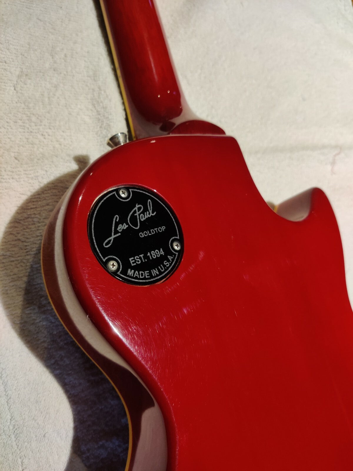 Engraved Switch Back Plate cavity cover for Epiphone or Gibson Les Paul Goldtop