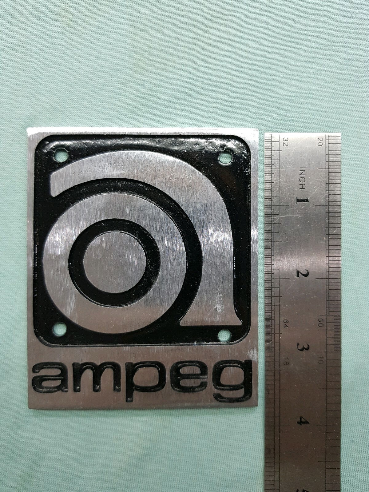 Ampeg vintage emblem logo badge for amp project or restoration METAL