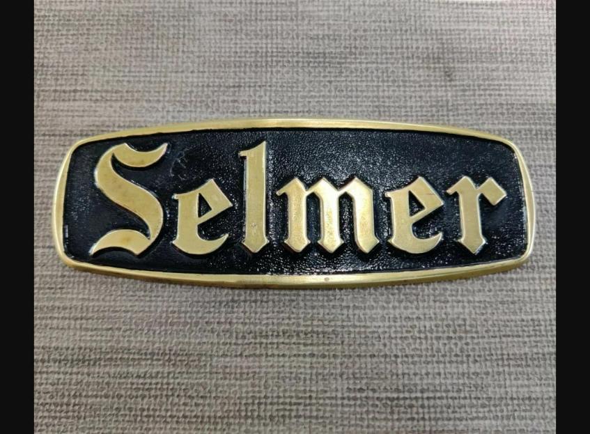 Selmer vintage emblem logo badge for amp project / restoration METALLIC