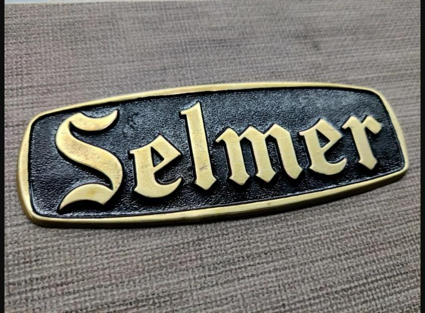 Selmer vintage emblem logo badge for amp project / restoration METALLIC