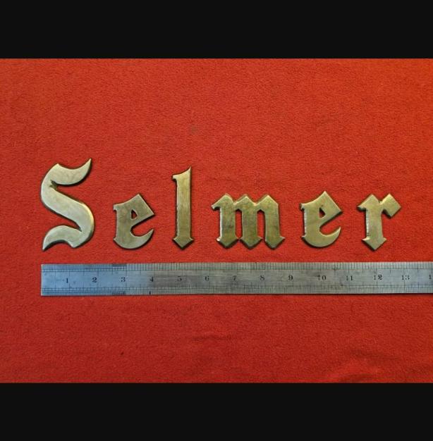 Selmer letters emblem logo badge for Zodiac amp project / restoration METALLIC