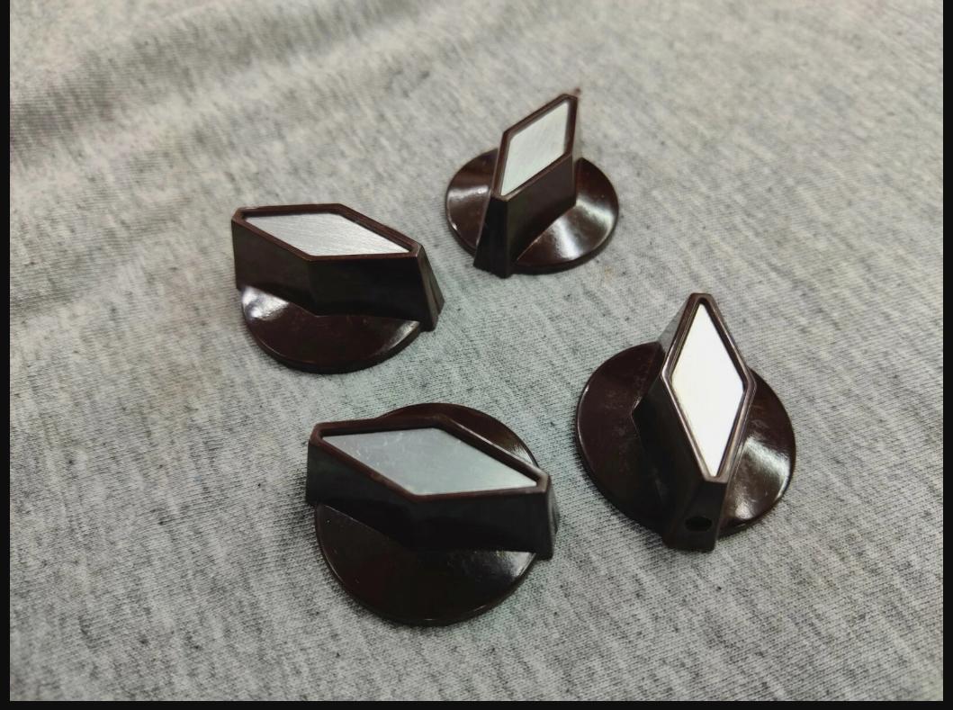 4 pcs set brown/silver tv - cooker style knobs John Lennon for Rickenbacker